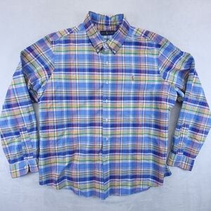 Ralph Lauren Mens Colorful Plaids Polo Pony Casual Dress Shirt Size XL